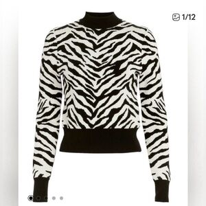 A.L.C. Black and White Zebra Pattern Sweater
